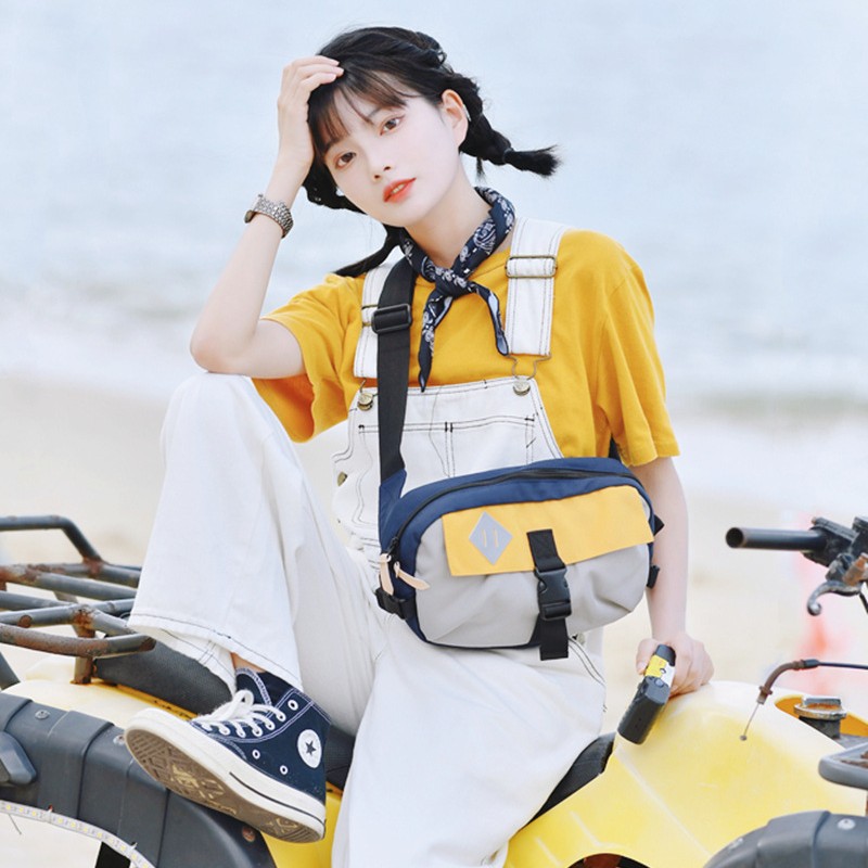 Sun Earth & u Bolso bandolera japonés Bolso de pecho Riñonera Tela Oxford anti-salpicaduras de agua de tres uso Transporte de ocio callejero urbano