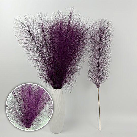 Cross-border hot sale 55cm simulation single fork Reed hair wedding home decoration Reed hair wholesale multiple colors available