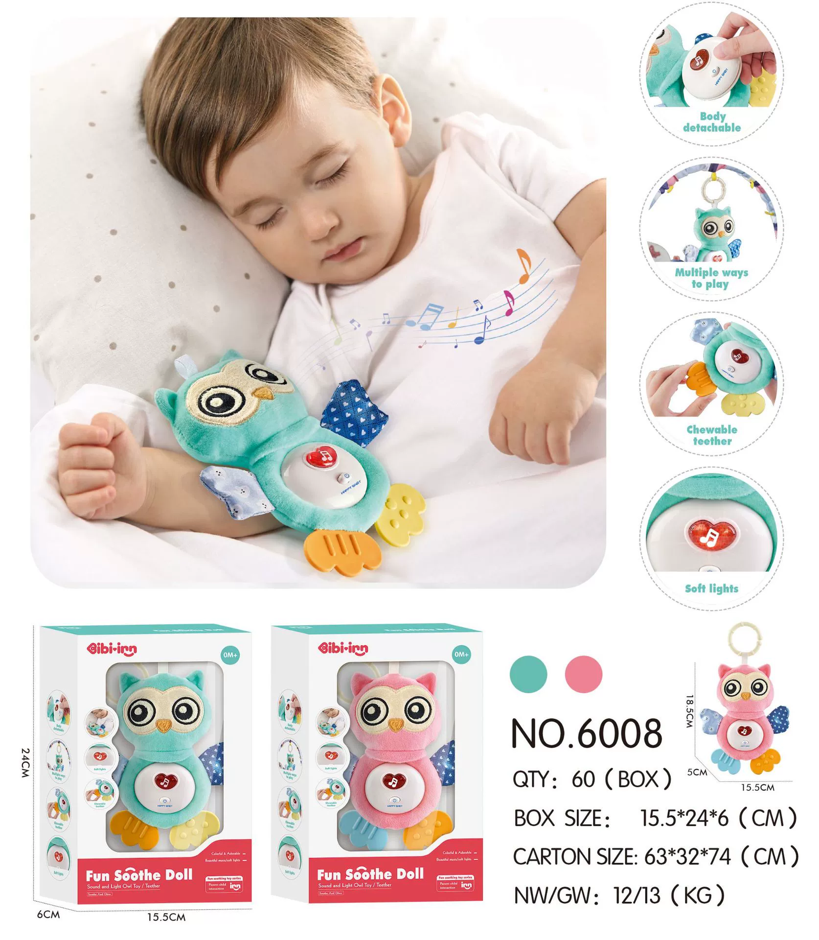 (Cross-border trading), appeases lightweight music doll, plush toy, Amazon, kitten, owl