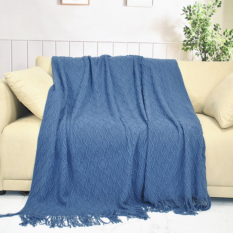 Manta nórdica de color sólido, estilo retro, para oficina, manta gruesa para aire acondicionado, manta para casa, sofá, cama, siesta