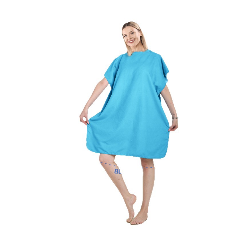 Adulto playa natación buceo cambiador bata de baño doble cara gorra rápida absorción de agua secado veloz capa toalla de baño