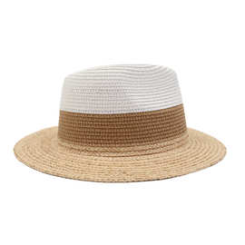 跨境新款春夏季新款时尚百搭沙滩度假防晒草帽太阳帽拉菲草帽