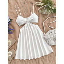 N 36107 Backless V-neck A-line Dress ¶�� V �촿���� A ��ȹ
