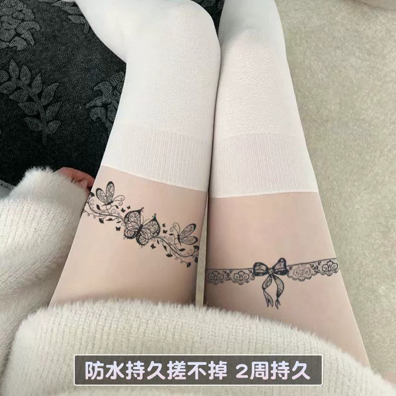 Tattoo stickers with bow, waterproof summer cool leg strap, long-term effect