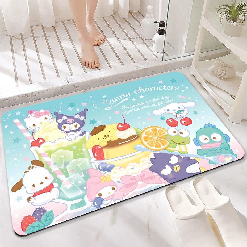 산리오 그린 핑크 그라데이션 음료