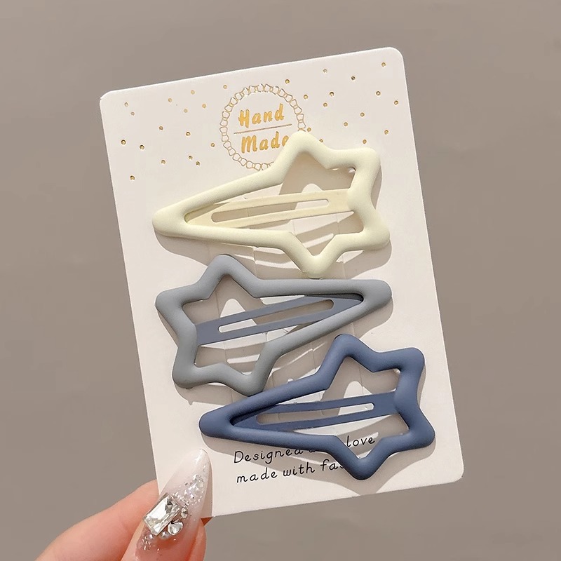 Pinza bb de color dopamina para niños cabello roto estrella de cinco puntas horquilla para niñas que no lastima el cabello, pinza para el cabello con flequillo para bebés, accesorios para el cabello lindos