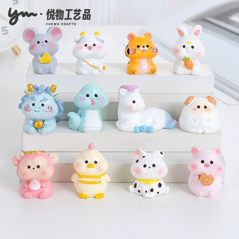 Креативный милый зодиак diy украшения слепые сумки аксессуары микро-ландшафтный мини-настольный автомобиль с небольшим украшением