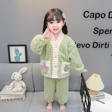 女童法兰绒睡衣秋冬2025新款儿童女宝宝冬季珊瑚绒女孩家居服冬款