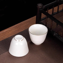 羊脂玉德化白瓷茶杯功夫套杯普洱红茶岩茶陶瓷茶杯品茗杯单个杯子