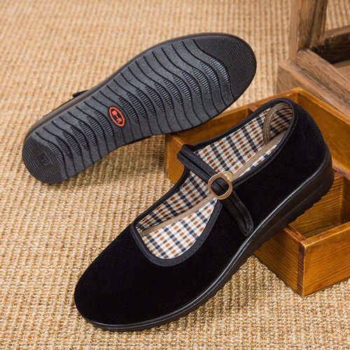 Factory direct sales old Beijing cloth shoes women's buckle mother's shoes middle-aged and elderly cloth shoes children's dance shopping mall work shoes