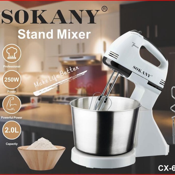 European Standard Cross-Border Sokany6620 Desktop Dough Mixer Electric Egg Beater Baking Cream Mixer Blender