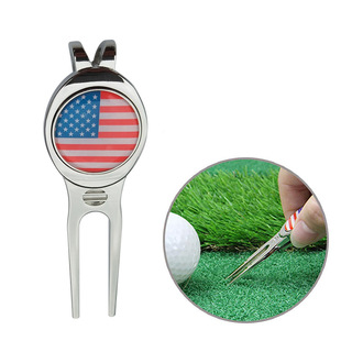 Golf Green Fork Zinc Alloy Green Fork Stainless Steel Golf Green Repair Fork Folding Lawn Pitchfork