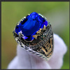 Men's emerald stone inlay, retro ring, jewelry