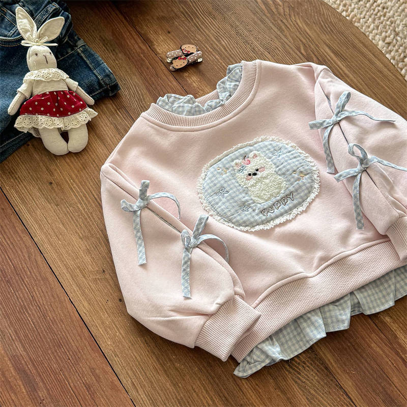 甜小司女童卫衣春秋款新款女孩假两件衣服儿童装宝宝秋季长袖上衣|undefined