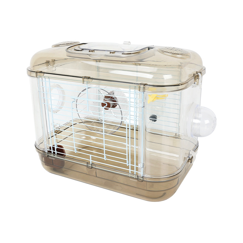 jaula de hámster ventilada jaula de hámster nido jaula cuadrada jaula de hámster fácil de limpiar jaula de observación de hámster rueda de correr matadero de agua