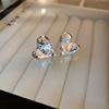 Silver needle, zirconium, silver earrings, wide color palette, simple and elegant design