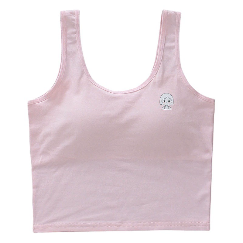 Длинный хлопковый жилет для девочек, майка для детей в период полового созревания, летняя нижняя одежда, студенческий бюстгальтер для 12-летних.