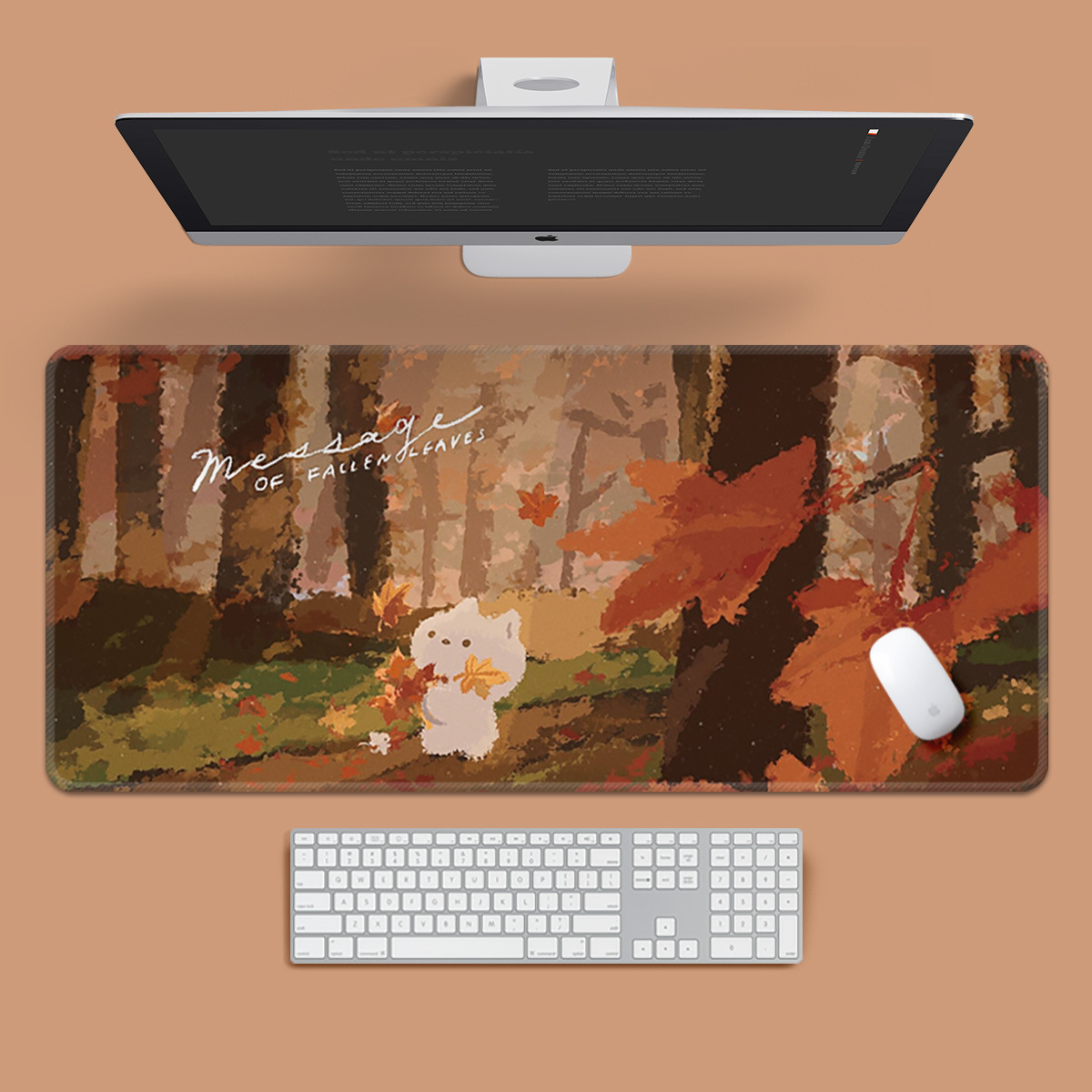 치유 고양이-가을 단풍 나무 잎