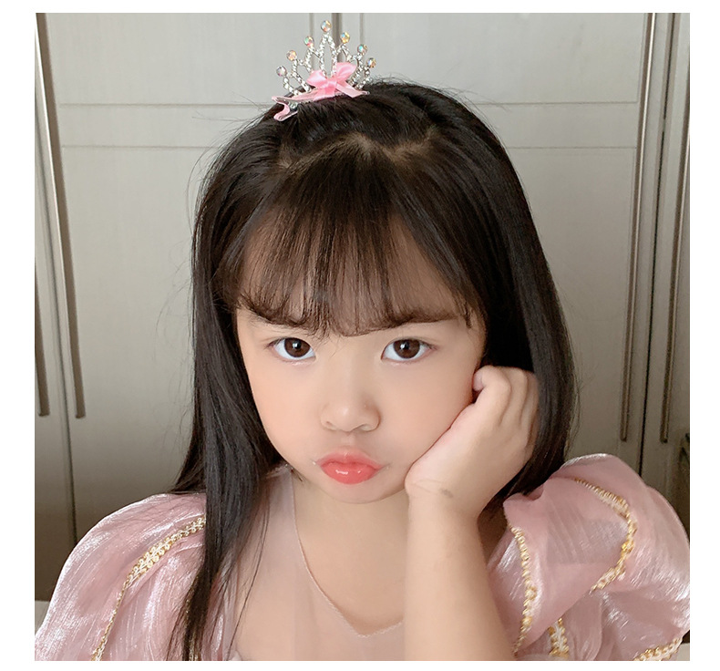 Kid's Princess Cute Crown Rhinestone Hair Clip display picture 4