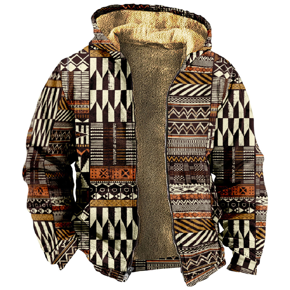 Chaqueta de manga larga con estampado de otoño para hombre de estilo británico retro Chaqueta con capucha con cremallera de venta directa de fábrica transfronteriza MF12