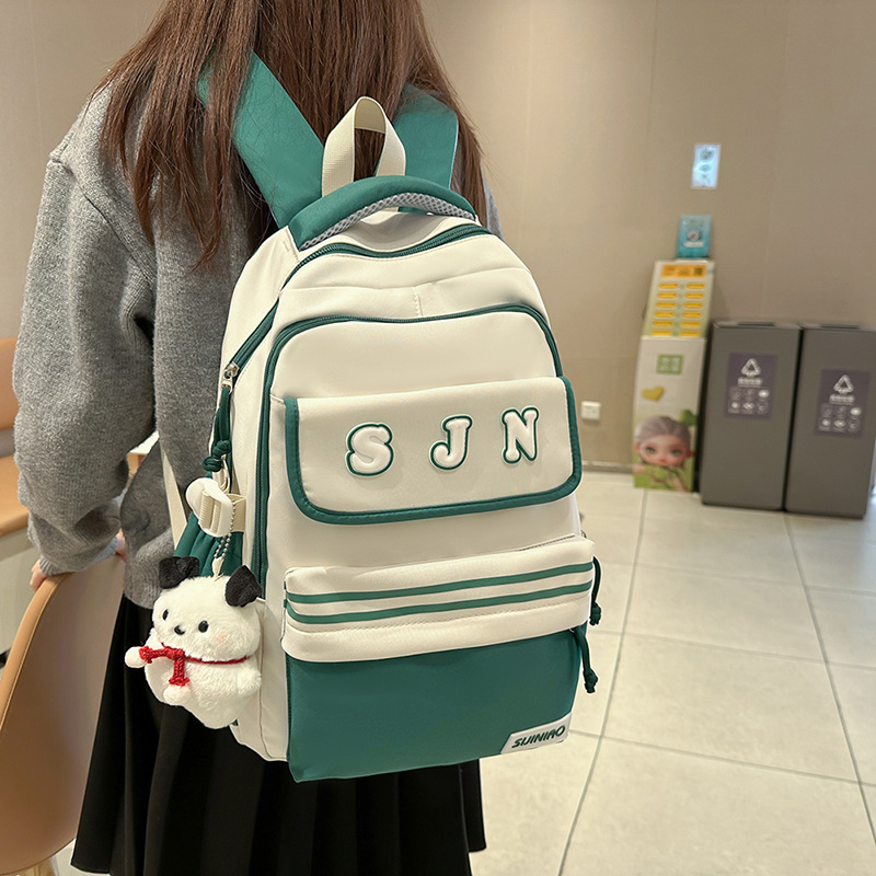 Nueva mochila escolar de gran capacidad, mochila de moda para estudiantes de secundaria coreana, mochila de pareja de estudiantes universitarios de estilo universitario de todo fósforo