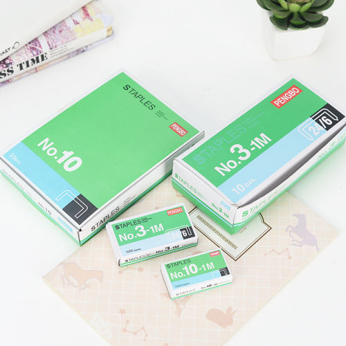 Simple universal stapler 10#-1M standard financial office portable stainless steel stapler easy-penetration fixed pin