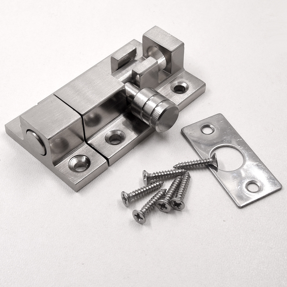 Thickened Aluminum Alloy Stainless Steel Brushed Bathroom Bolt Wooden Door Bolt Window Bolt Anti-Theft Door Bolt Lock Surface Mounted