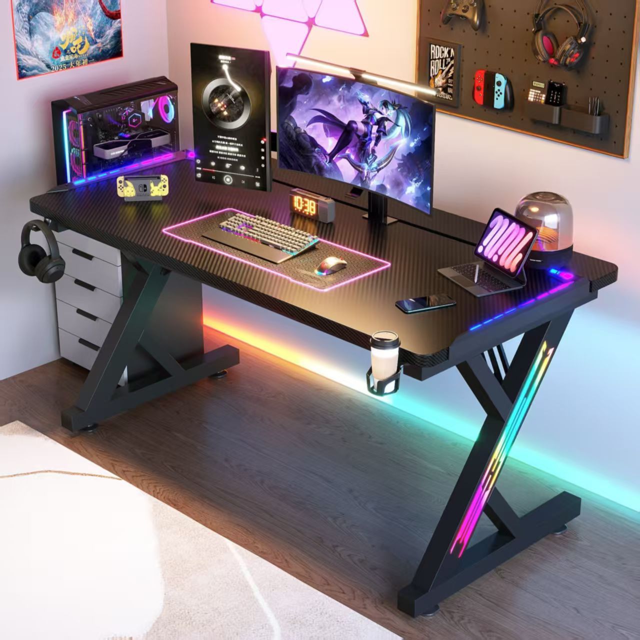 Computer Desk Desktop Home E-Sports Table and Chair Set Bedroom Simple Table Workbench Desk Rental House Desk