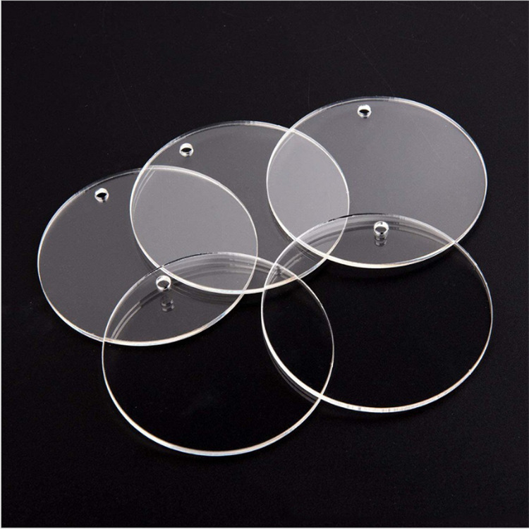 Cross-border blank transparent goo card acrylic sheet plexiglass blank key chain transparent sheet DIY disc pendant
