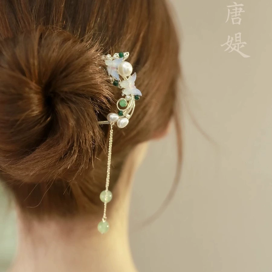 Китайская заколка с кисточками, чхонсам, ханфу, аксессуар для волос, орхидея, китайский стиль, оптовые
