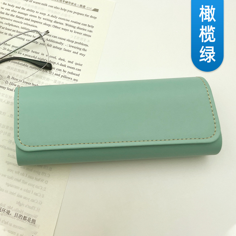 メガネケースメーカー牛革ライン手作りメガネケース男女学生抗圧メガネ収納ケースサングラスケース