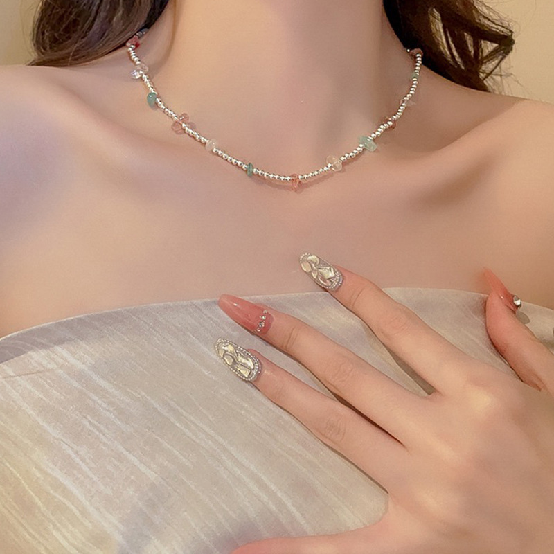 Shijia パールネックレスレディースニッチライトラグジュアリーデザインハイエンドファッション気質鎖骨チェーンネックレスセーターチェーンビーズチェーン|undefined