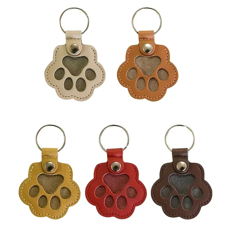 ペットの毛 PU 収納袋記念キーホルダー犬と猫の毛犬の足跡ペンダントペットペンダント|undefined