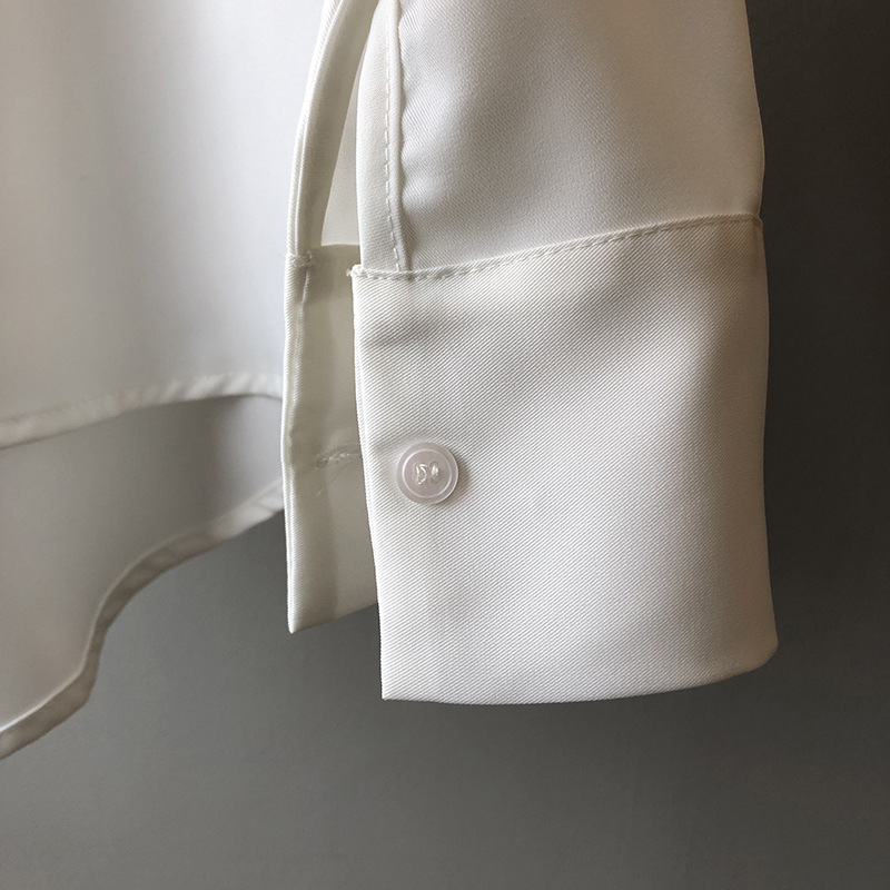 Women's Blouse Long Sleeved Solid Colour Lapel Shirt Elegant_voghion.com