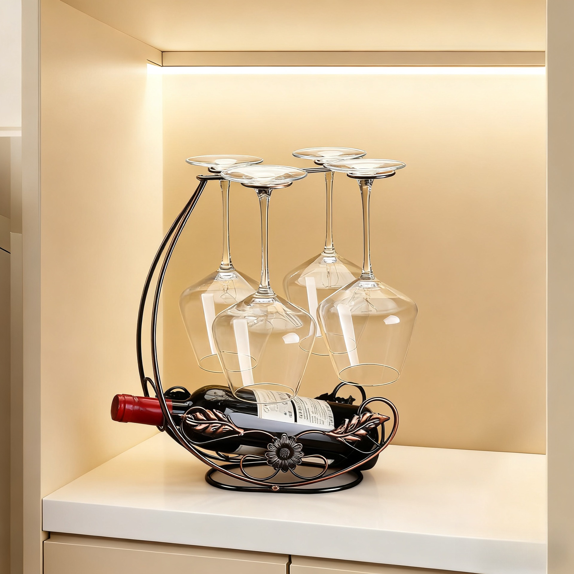 Household European Creative Wine Rack Wine Cabinet Tilted Wine Bottle Shelf Modern Living Room Decoration Display Ornaments