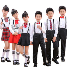 新年儿童表演服背带裤男女儿童合唱团朗诵演出服装中小学生合唱服