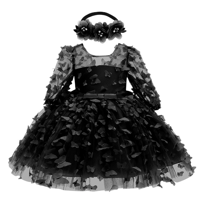 Трансграничные взрывы Платье принцессы для младенцев и малышей Трехмерное платье с цветочным принтом Платье-пачка Платье-бант Платье для одного года