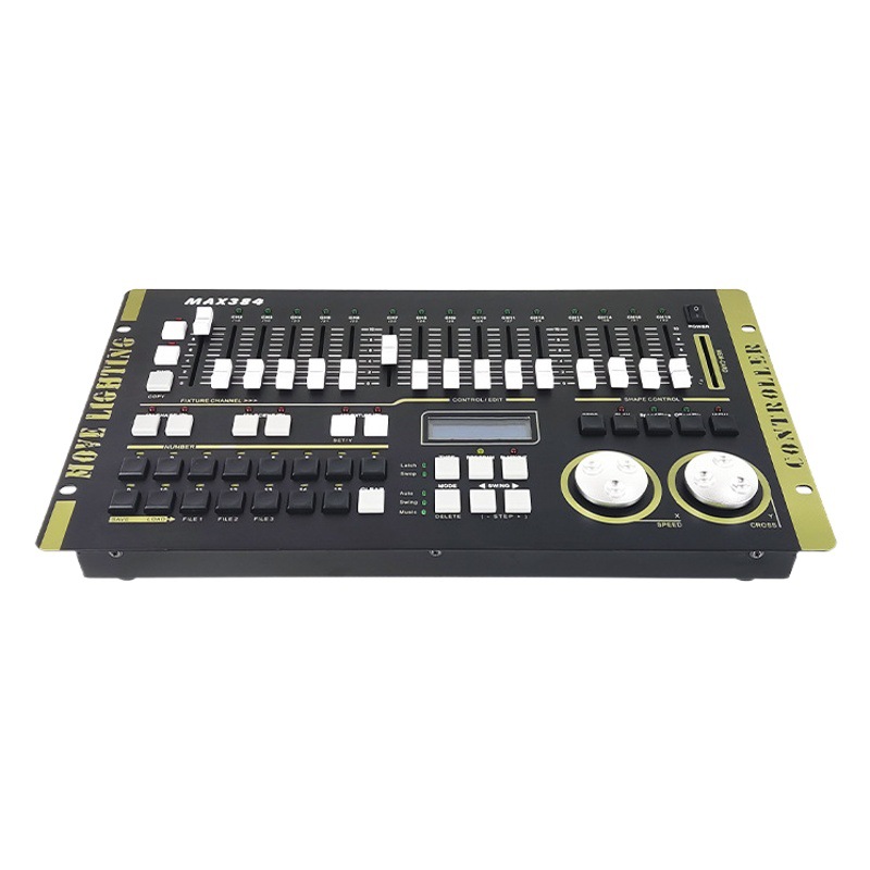 Intensidad MAX384 consola de iluminación DMX512 haz de luz de paladar que sacude la cabeza consola controlador de atenuación