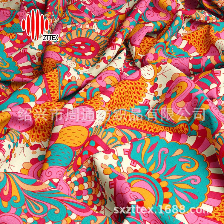 ZTTEX 包工包料 高色牢度 精细品质 涤纶弹力印花布
