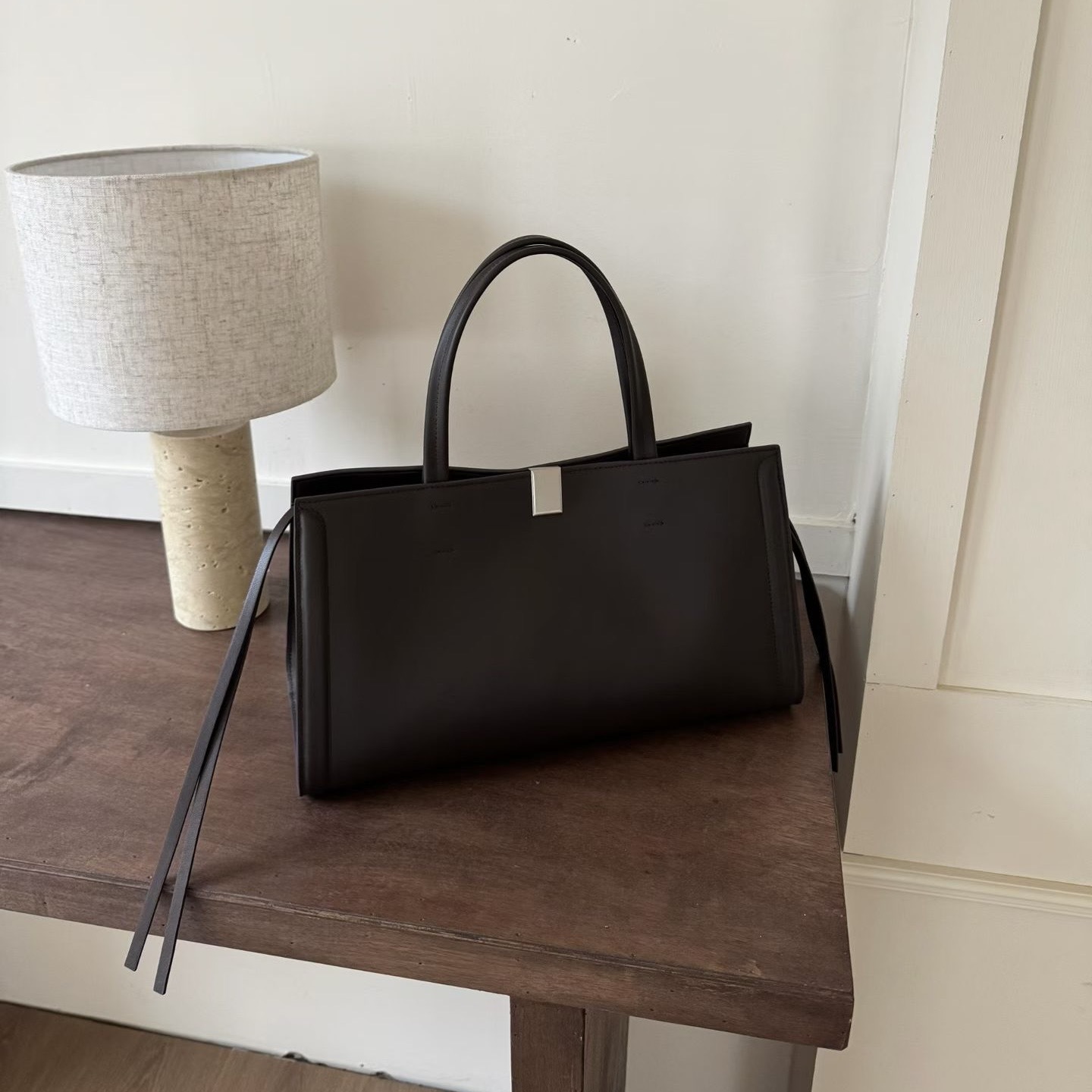 [French Style Bag] Ins New Niche Minimalist Handbag Fashion Versatile Top Grain Cowhide Crossbody Bag Genuine Leather - Thumbnail 7