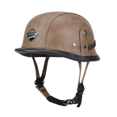 Helmet, Biker Helmet, Soldier-Style Steel, Motosiklet dəbilqələri - m55-56-brown-single-helmet