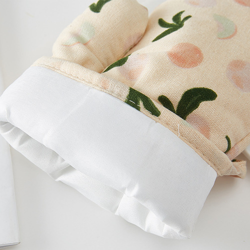 Microwave Oven Gloves Heat Insulation and Heat Protection Household High-Temperature Resistant Kitchen Baking Oven Dedicated Gloves Fabric Single Piece