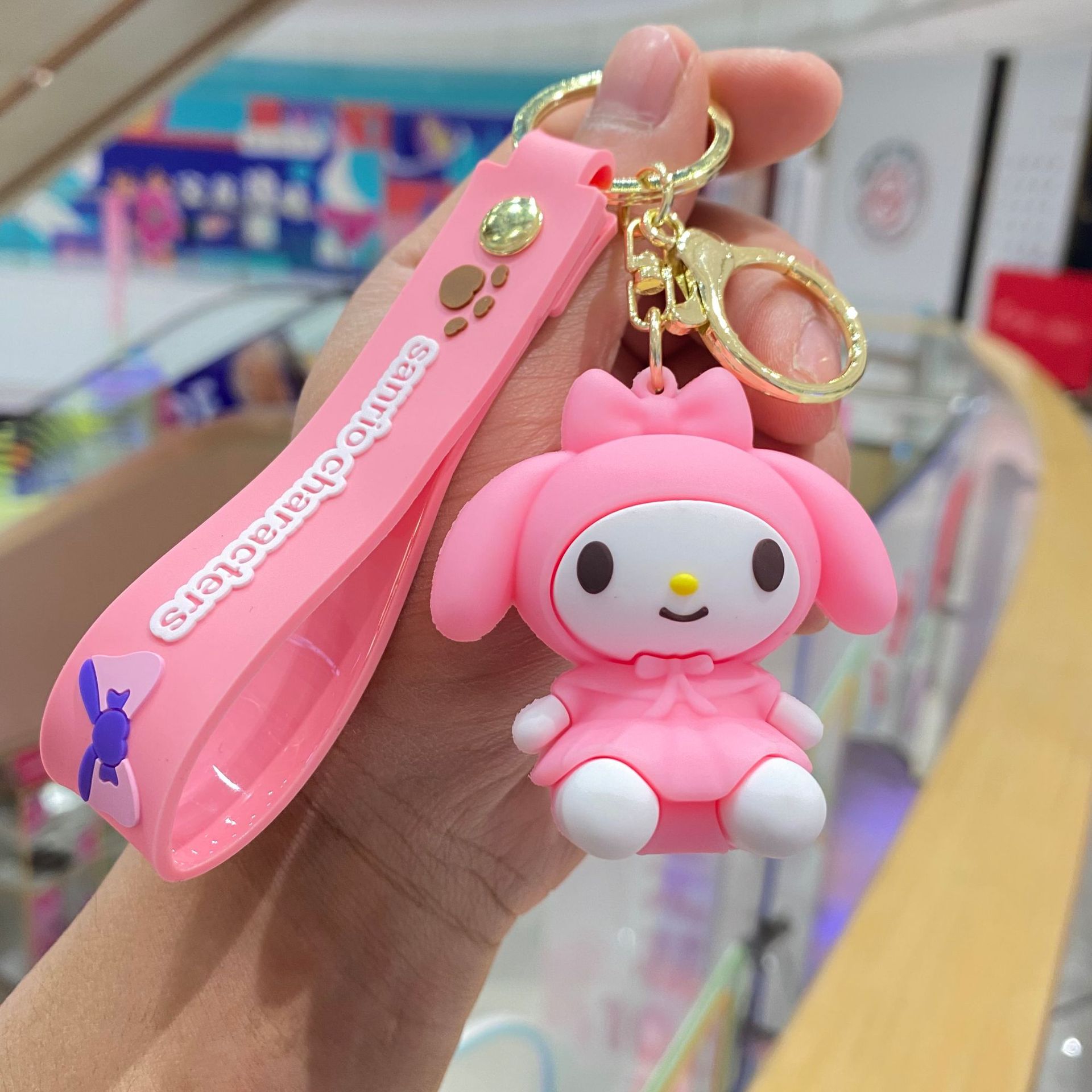 Nuevo Sanrio coolomi llavero niñas mochila colgante sentado belleza muñeca colgante llavero