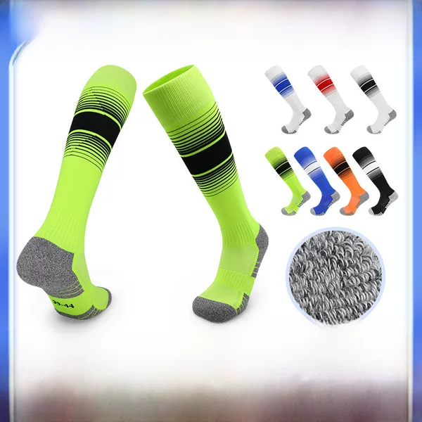 Anti-Odor Football Socks, Antibacterial, Non-Slip, Towel-Soled Training Socks, Professional Sports Socks, Breathable, Sweat-Absorbent Long Socks Wholesale