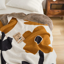 瑞景纺织厂家批发半边绒针织线毯盖毯冬季软装搭配沙发 盖毯