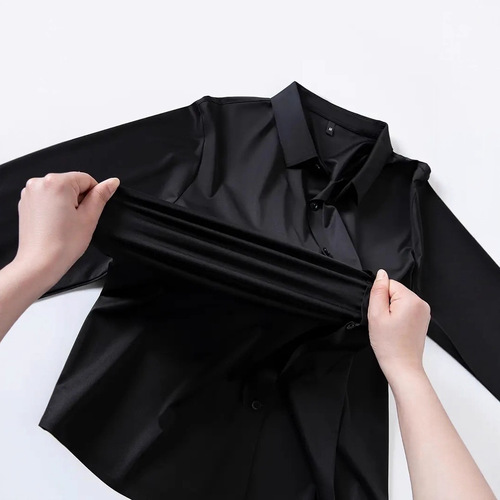 Non-trace high-elastic men's shirt, long-sleeved elastic, non-iron, sunblock, cool, breathable, business fashion shirt, men