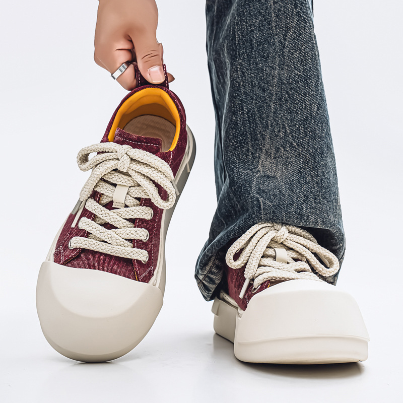 25 nuevos zapatos feos y lindos de mezclilla de moda nacional, zapatos casuales de fondo disueltos, zapatos casuales de moda ligeros y transpirables