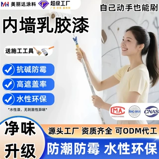 白色环保室内翻新自刷墙面油漆 家用刷墙防潮防霉修内墙乳胶漆