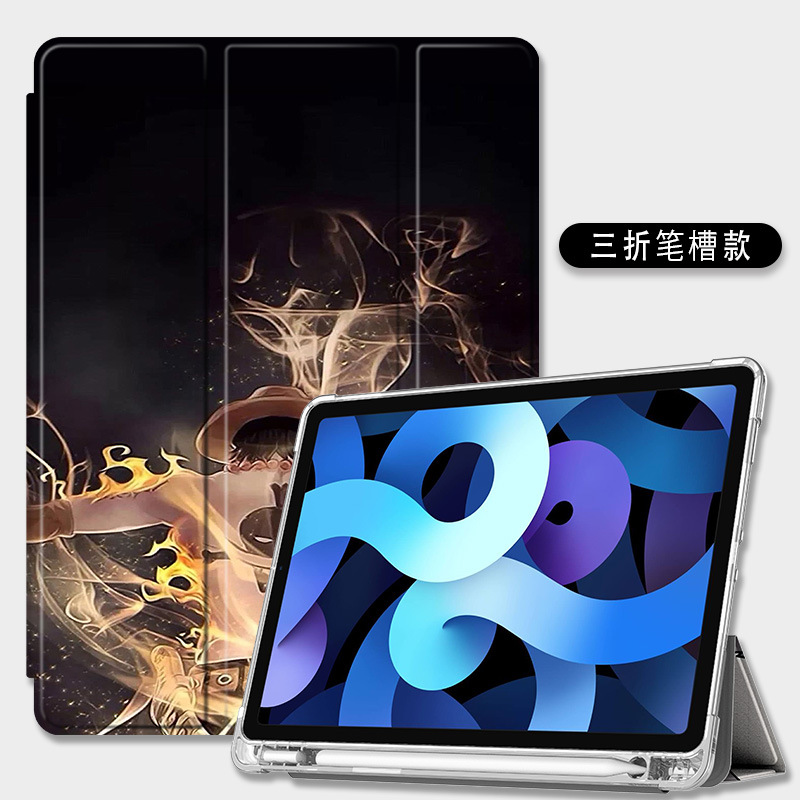 Funda protectora para iPad aplicable 56 Shell mini6 resistente a la caída air510.9 tri-fold 10,2 pulgadas airbag pen slot Pro11 Shell