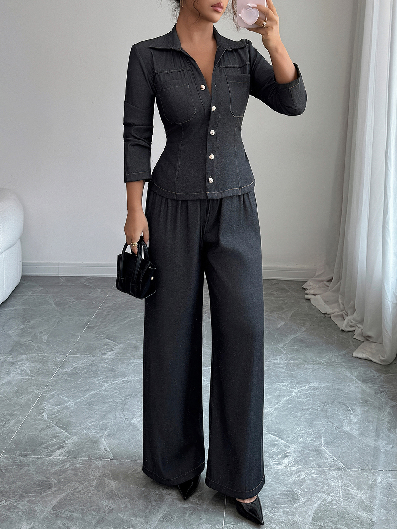 Elegant Women's Slimming Pant Suit Versatile Summer Office Wear_voghion.com